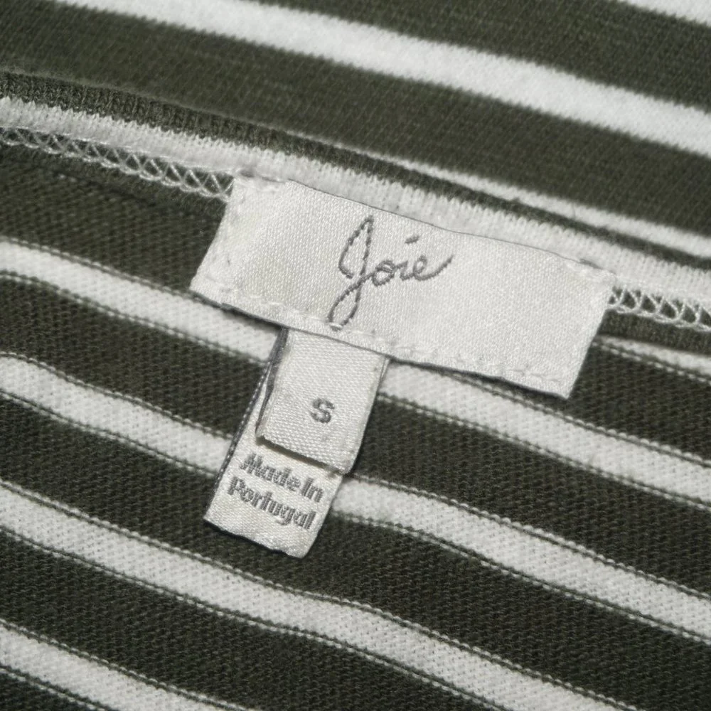 Joie Green White Striped Tee Shirt Dress Small - Picture 6 of 8
